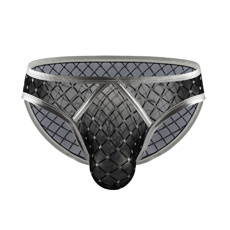Chandelier Trimmed Mesh Briefs | dmunderwear detail image 4