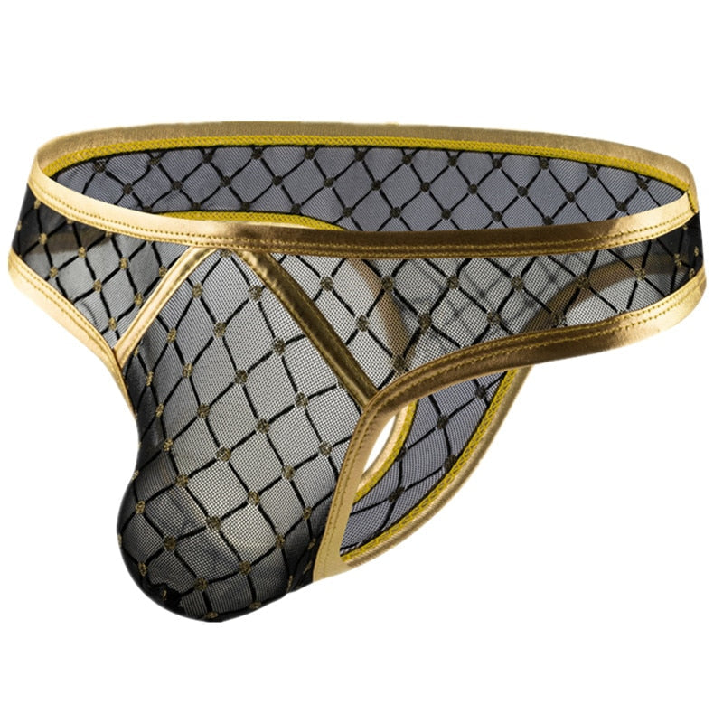 Chandelier Trimmed Mesh Thong | dmunderwear detail image 3