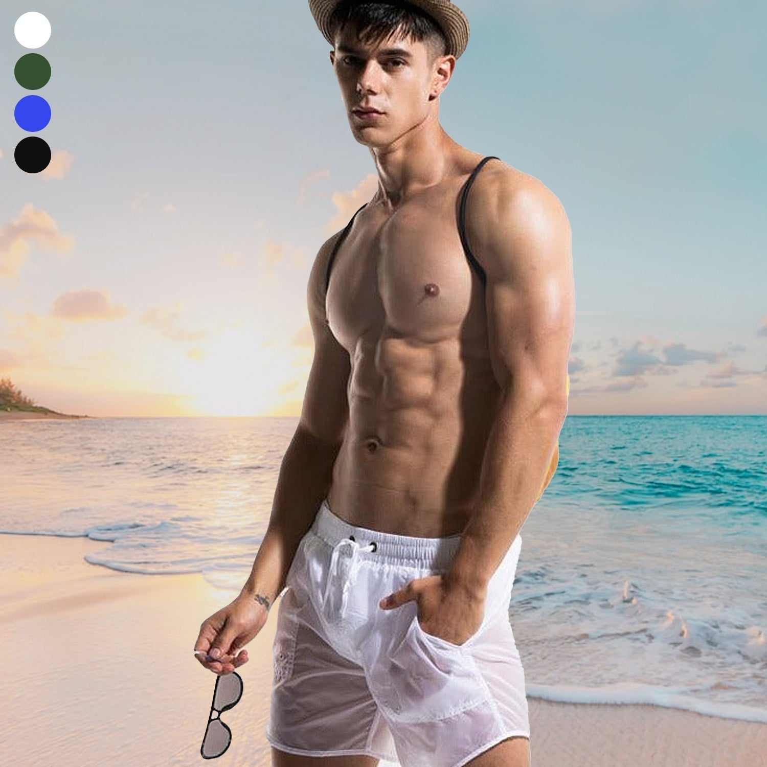 Desmiit See-Through Board Shorts | dmunderwear detail image 2