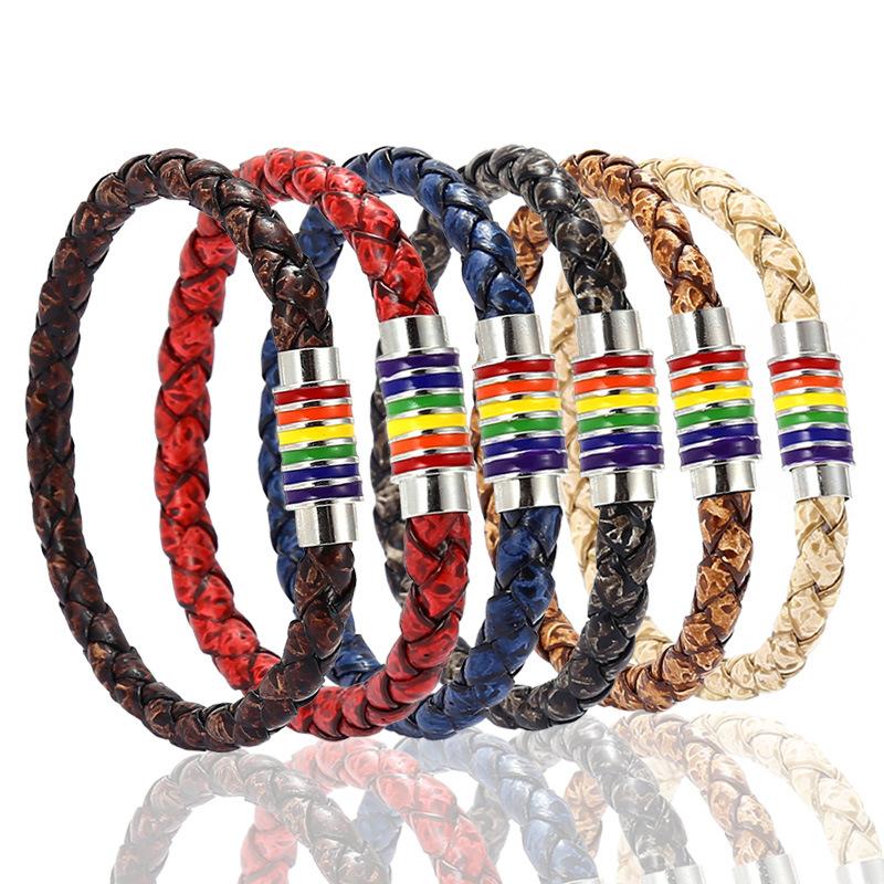 Distressed Woven Tumbler Pride Bracelet | dmunderwear