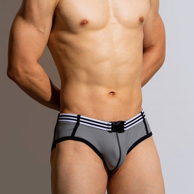 DM Buckle Belt Swim Briefs | dmunderwear detail image 10