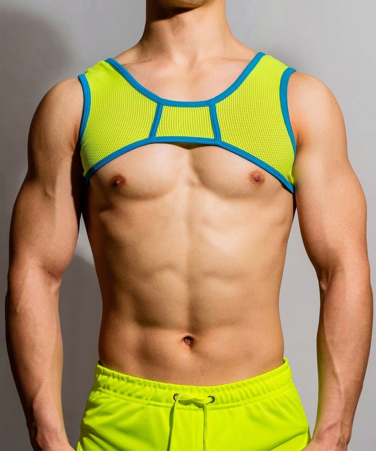 ORVLS DM Passion Neon Mesh Harness | dmunderwear detail image 6