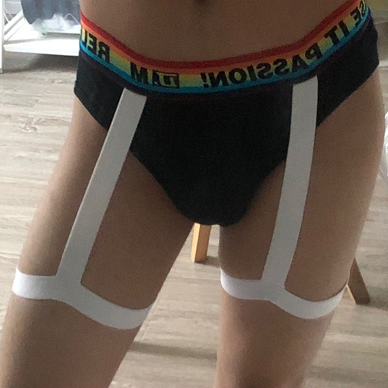ORVLS DM Rainbow Passion Garter Briefs | dmunderwear detail image 3