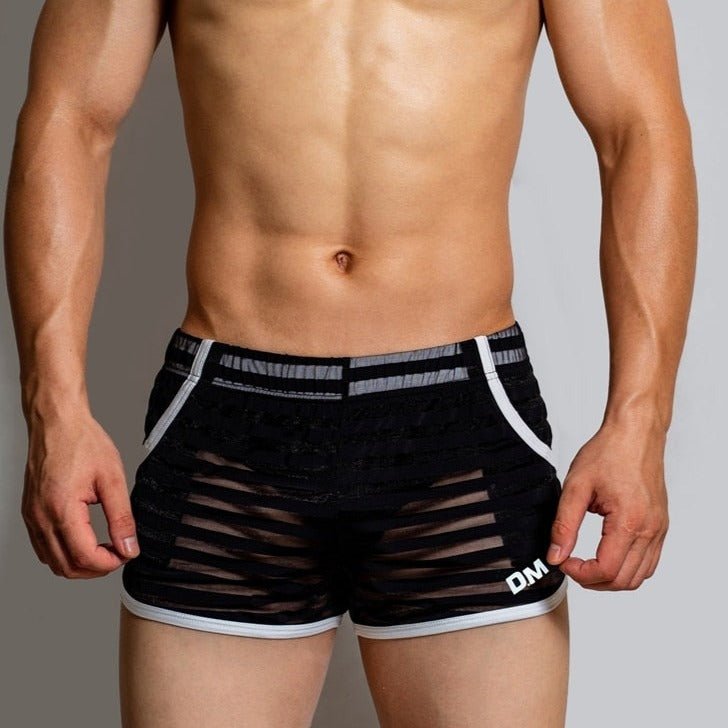 DM Striped Mesh Running Shorts | dmunderwear detail image 3