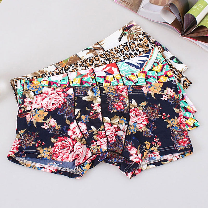 Dark Floral Print Boxers | dmunderwear detail image 4