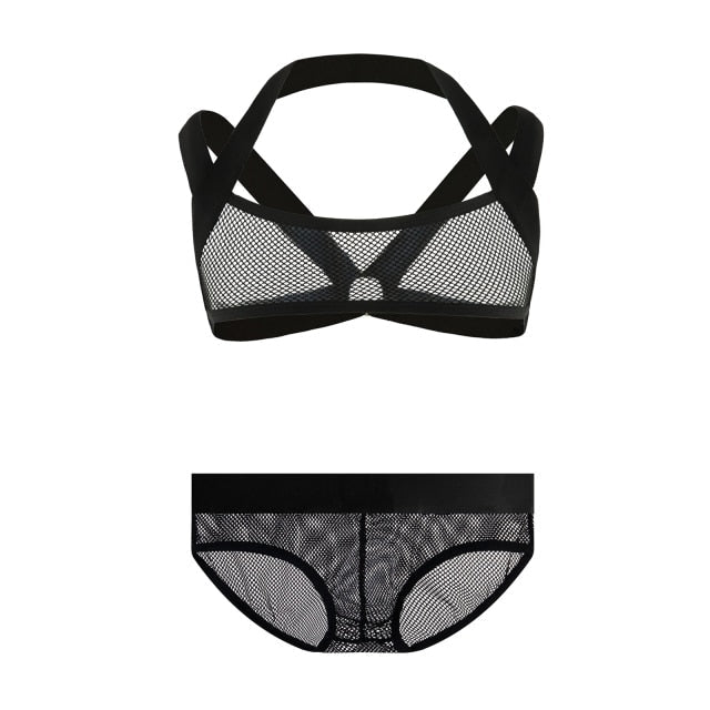 Erotic Mesh Harness + Underwear Outfit | dmunderwear variant image