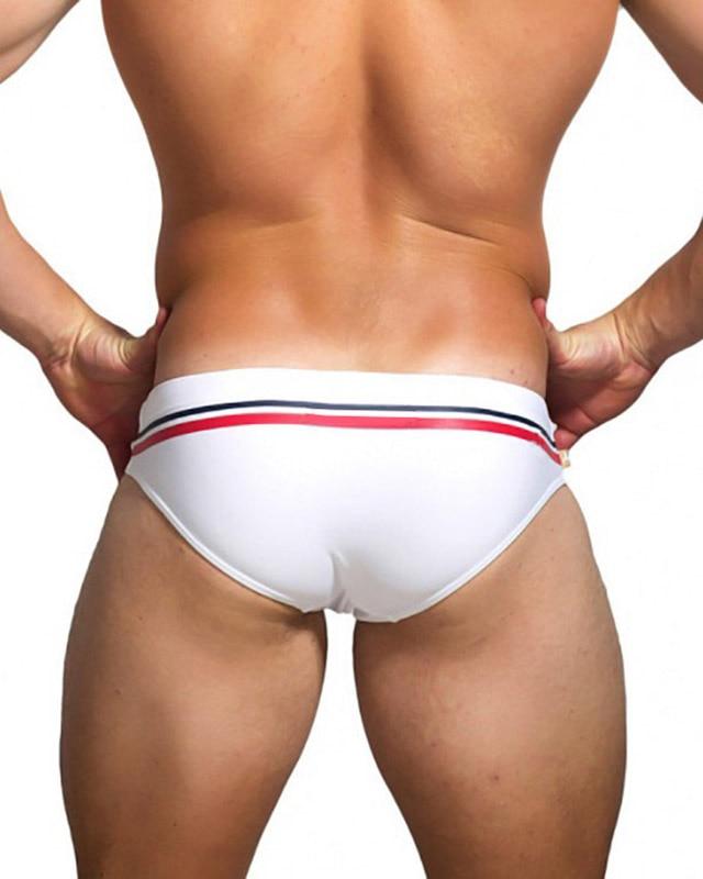 Essential Striped Swim Briefs | dmunderwear detail image 3