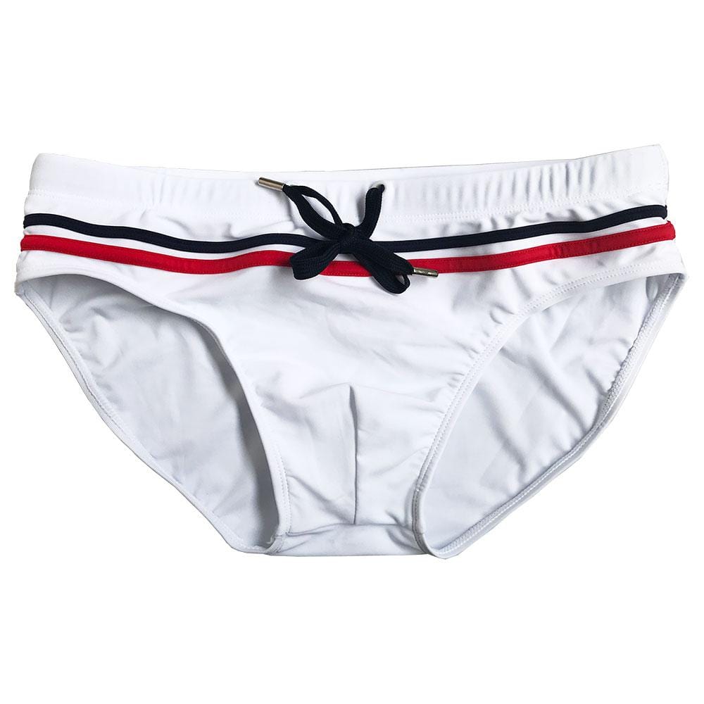 Essential Striped Swim Briefs | dmunderwear detail image 4