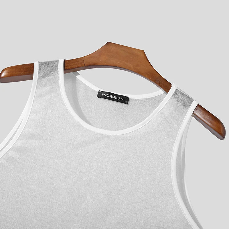 Fallen Snow Shimmer Tank Top | dmunderwear detail image 4