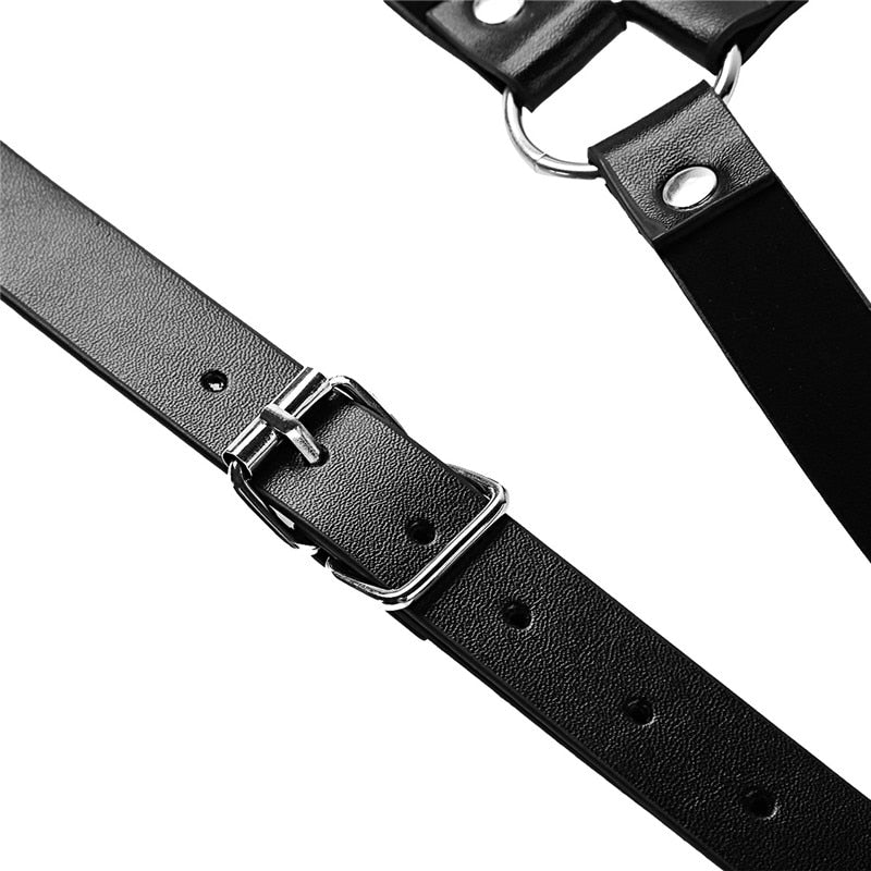 ORVLS Faux Leather Backpack Harness | dmunderwear detail image 6
