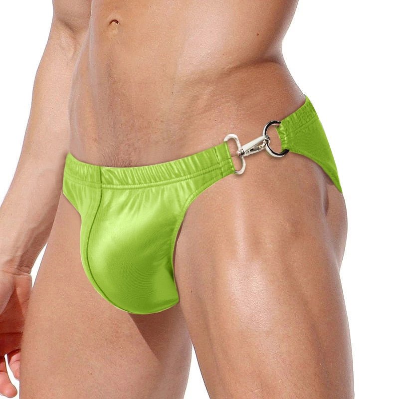 Faux Leather Clipper Swim Briefs | dmunderwear detail image 5