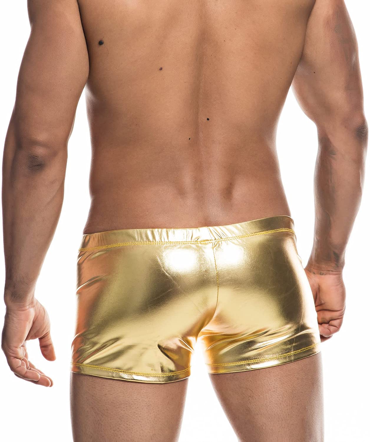 Faux Leather Metallic Swim Trunks | dmunderwear detail image 10