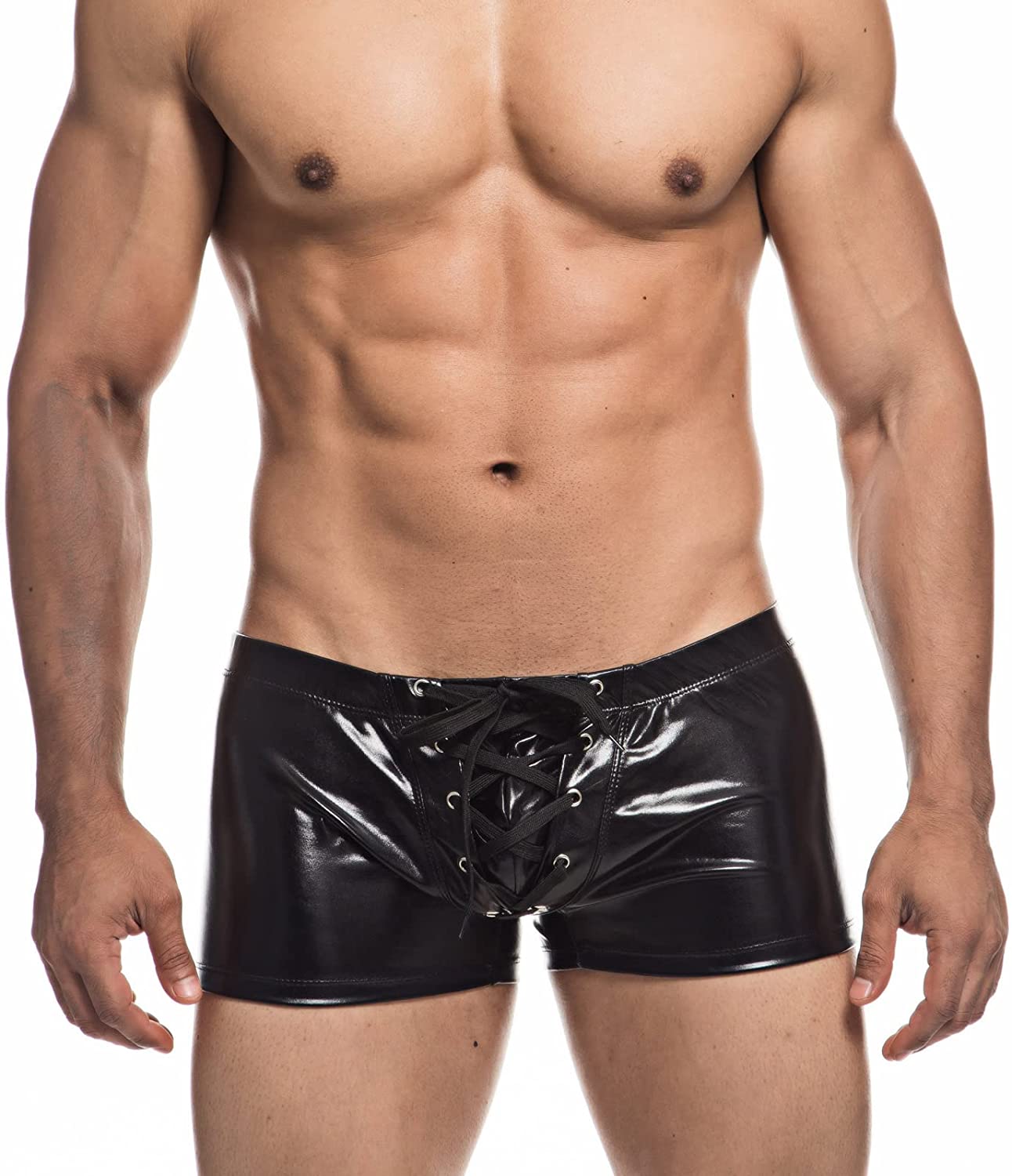 Faux Leather Metallic Swim Trunks | dmunderwear detail image 11