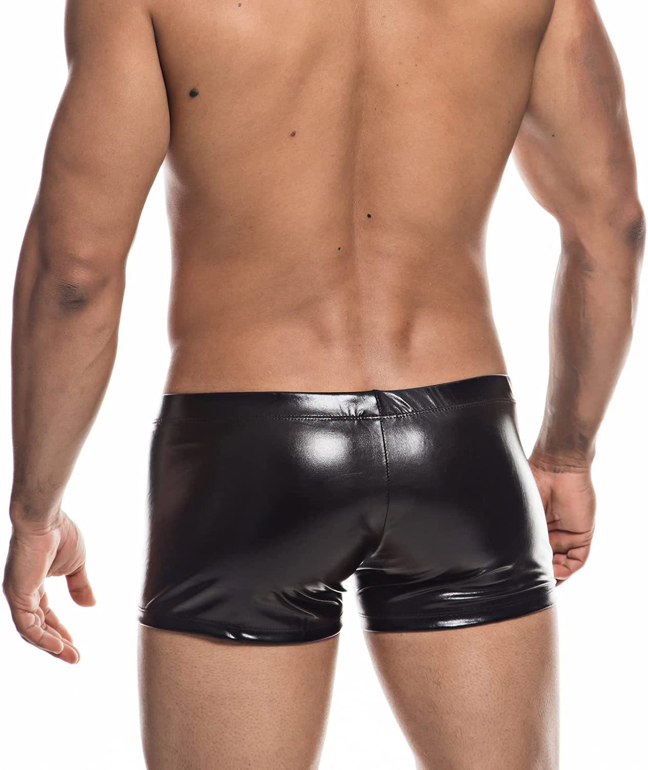 Faux Leather Metallic Swim Trunks | dmunderwear detail image 14