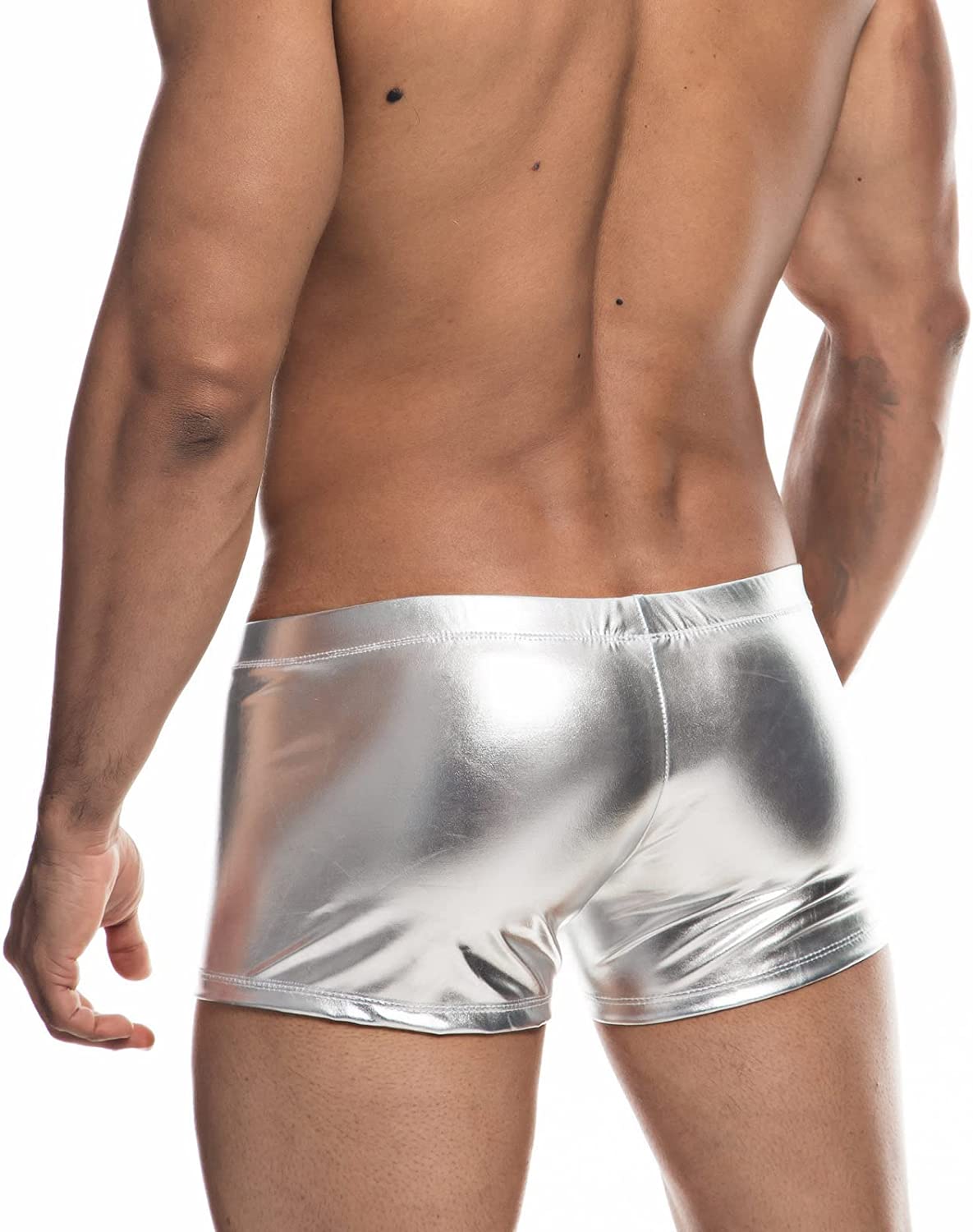Faux Leather Metallic Swim Trunks | dmunderwear detail image 4