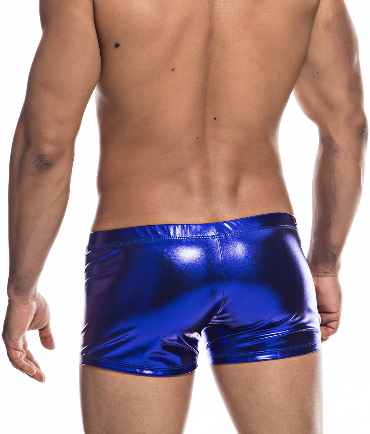 Faux Leather Metallic Swim Trunks | dmunderwear detail image 7