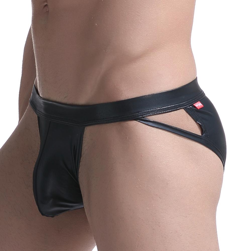 ORVLS Faux Leather Side Show Briefs | dmunderwear