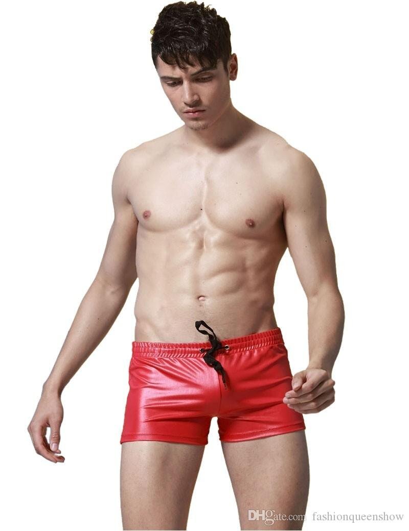 Faux Leather Swim Trunks | dmunderwear variant image