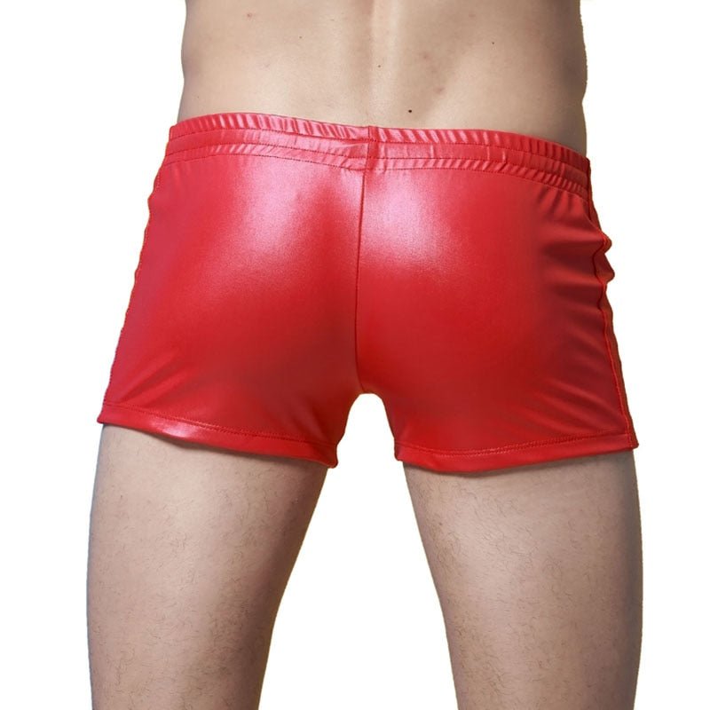 Faux Leather Swim Trunks | dmunderwear detail image 3