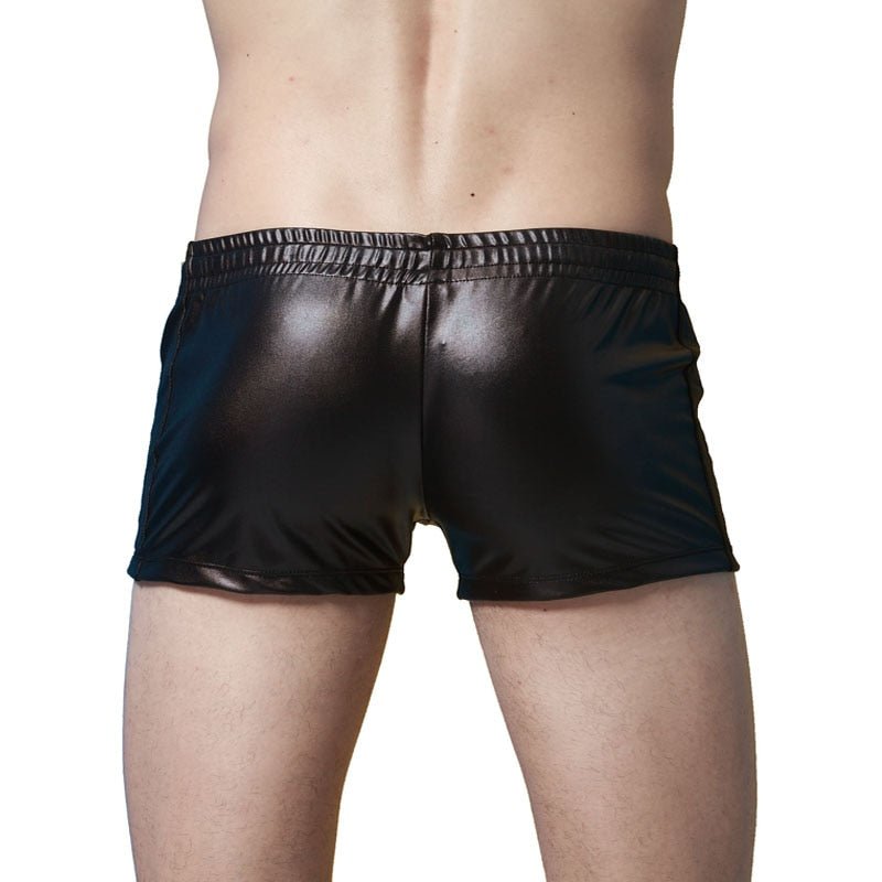 Faux Leather Swim Trunks | dmunderwear detail image 7