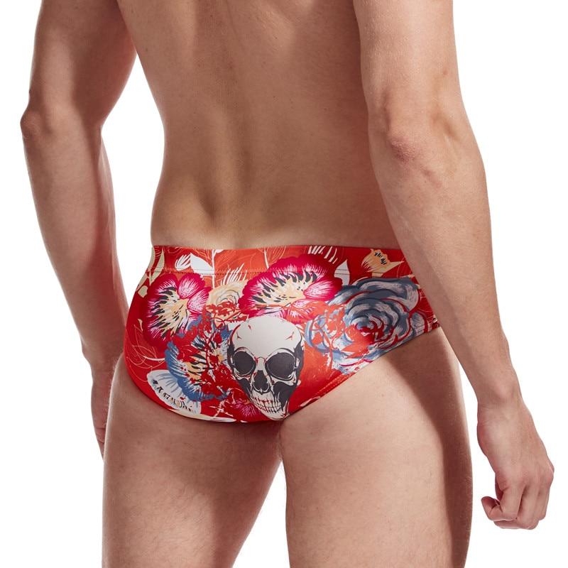Floral Skull Swim Briefs | dmunderwear detail image 10