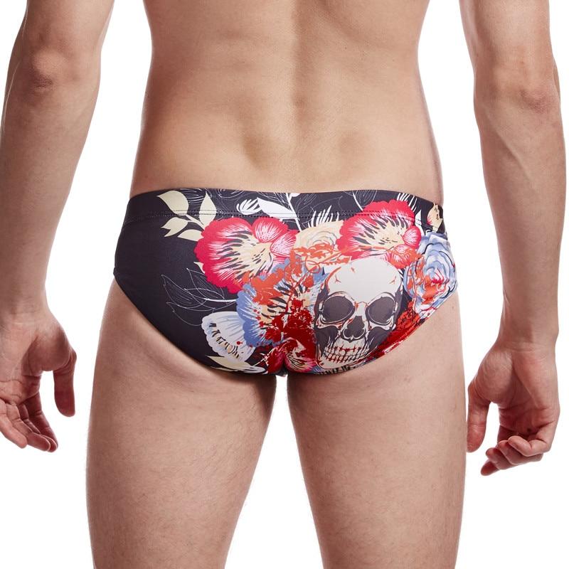 Floral Skull Swim Briefs | dmunderwear detail image 3