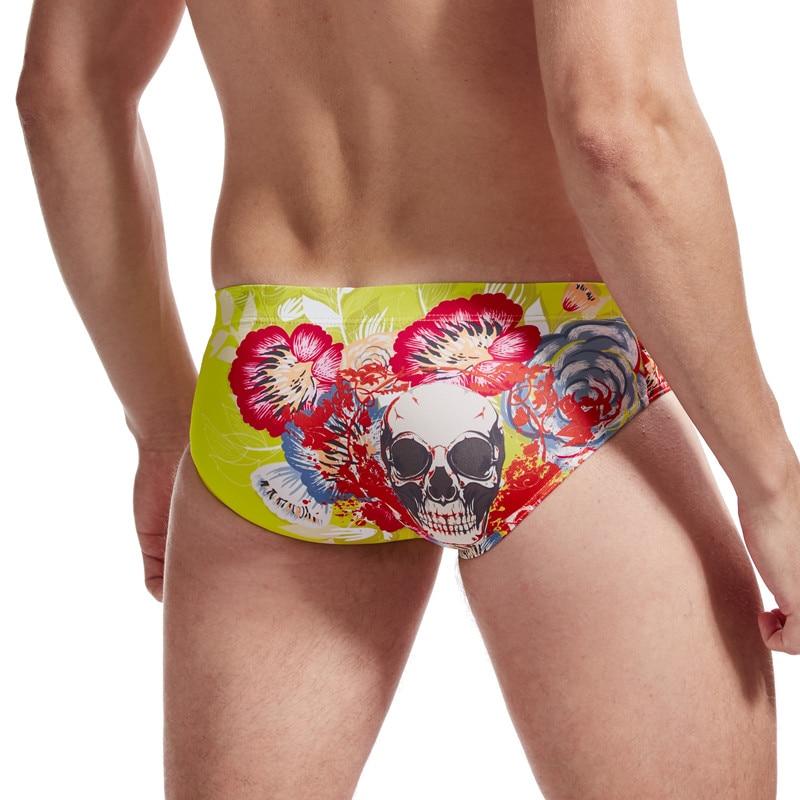 Floral Skull Swim Briefs | dmunderwear detail image 6
