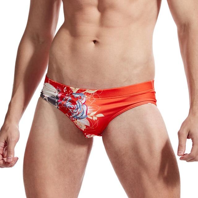 Floral Skull Swim Briefs | dmunderwear detail image 9