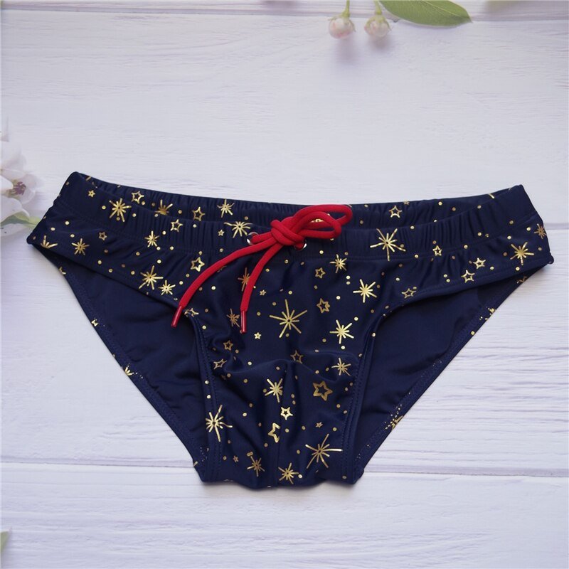 Gold Stars Swim Briefs | dmunderwear detail image 4