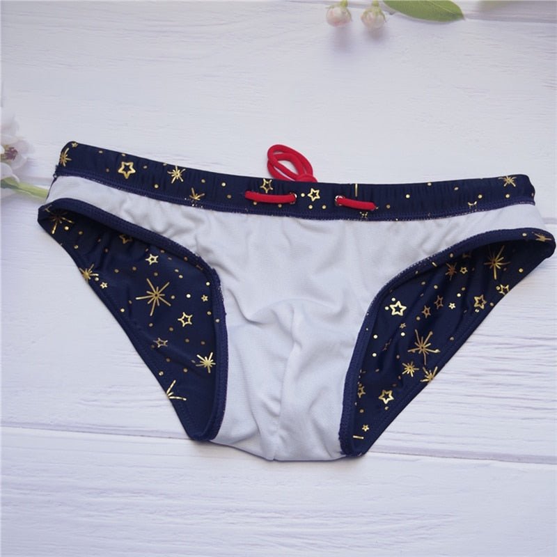 Gold Stars Swim Briefs | dmunderwear detail image 6