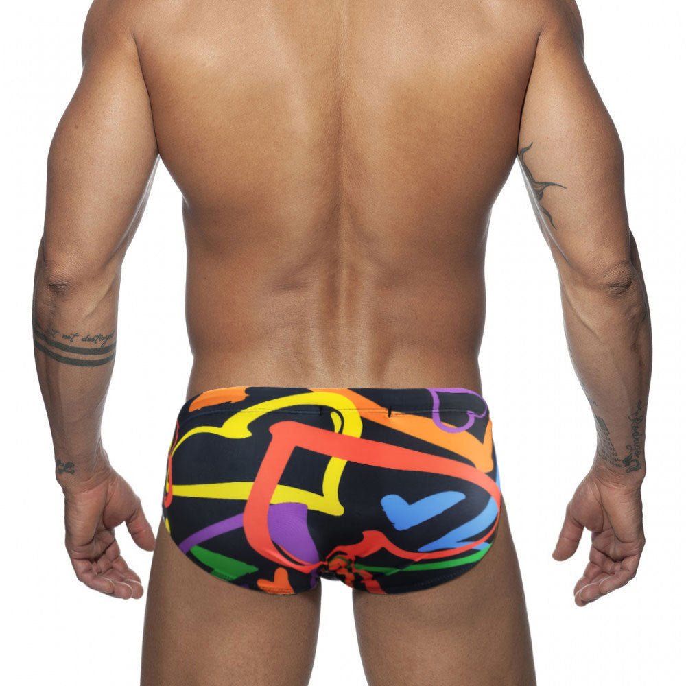 Graffiti Hearts Swim Briefs | dmunderwear detail image 2