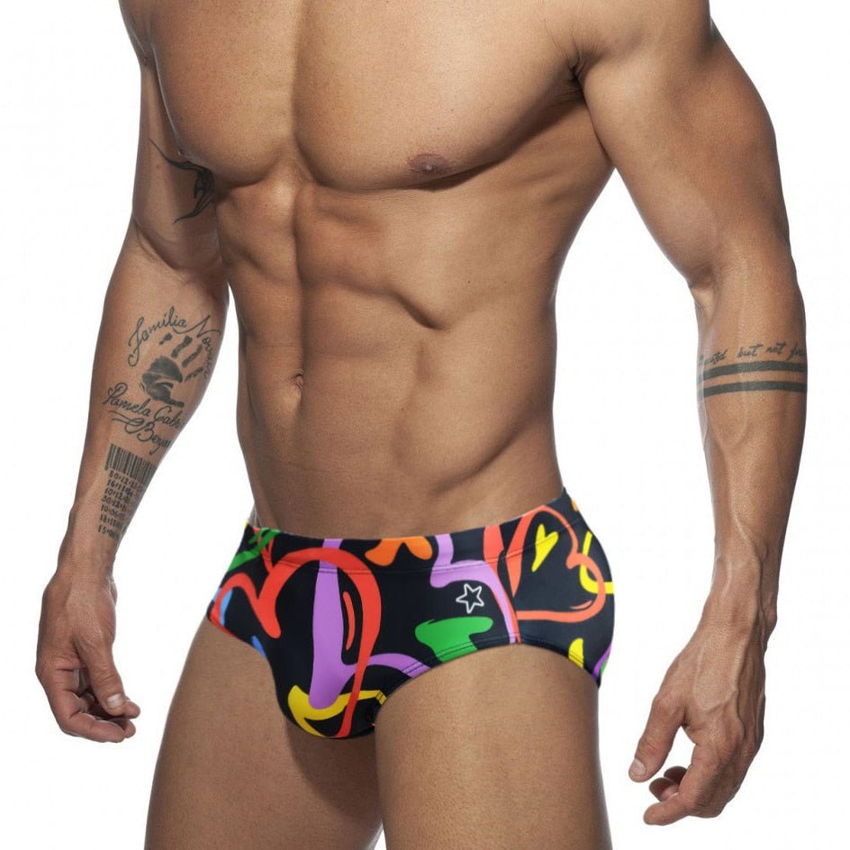 Graffiti Hearts Swim Briefs | dmunderwear detail image 3