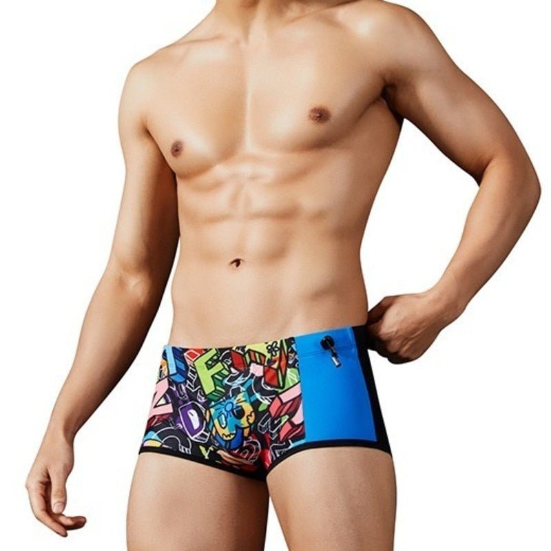 Graffiti Stripe Swim Trunks | dmunderwear variant image