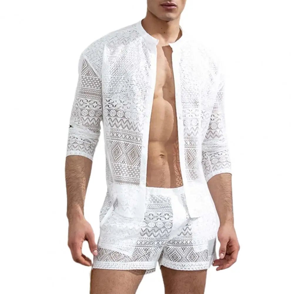 Harmony Button Up Shirt + Shorts | dmunderwear variant image