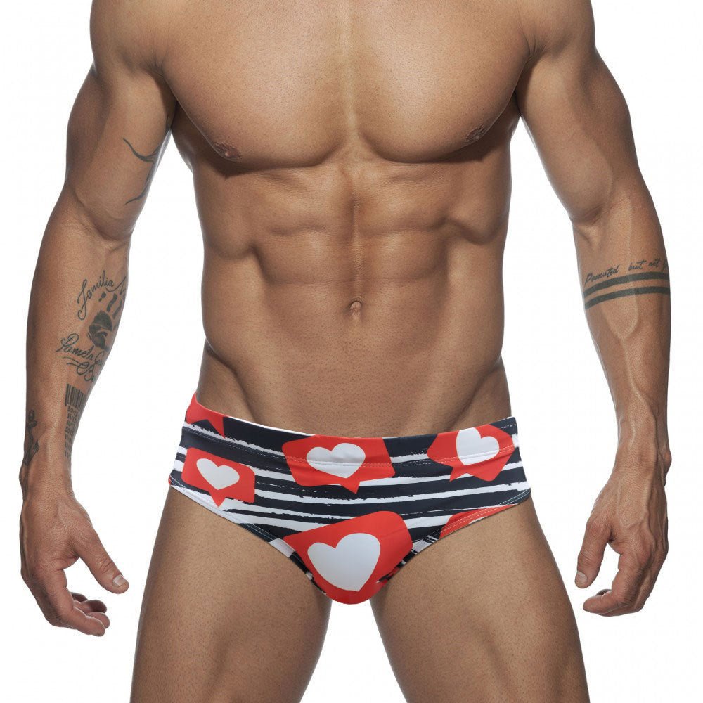 Hearts Swim Briefs | dmunderwear detail image 3
