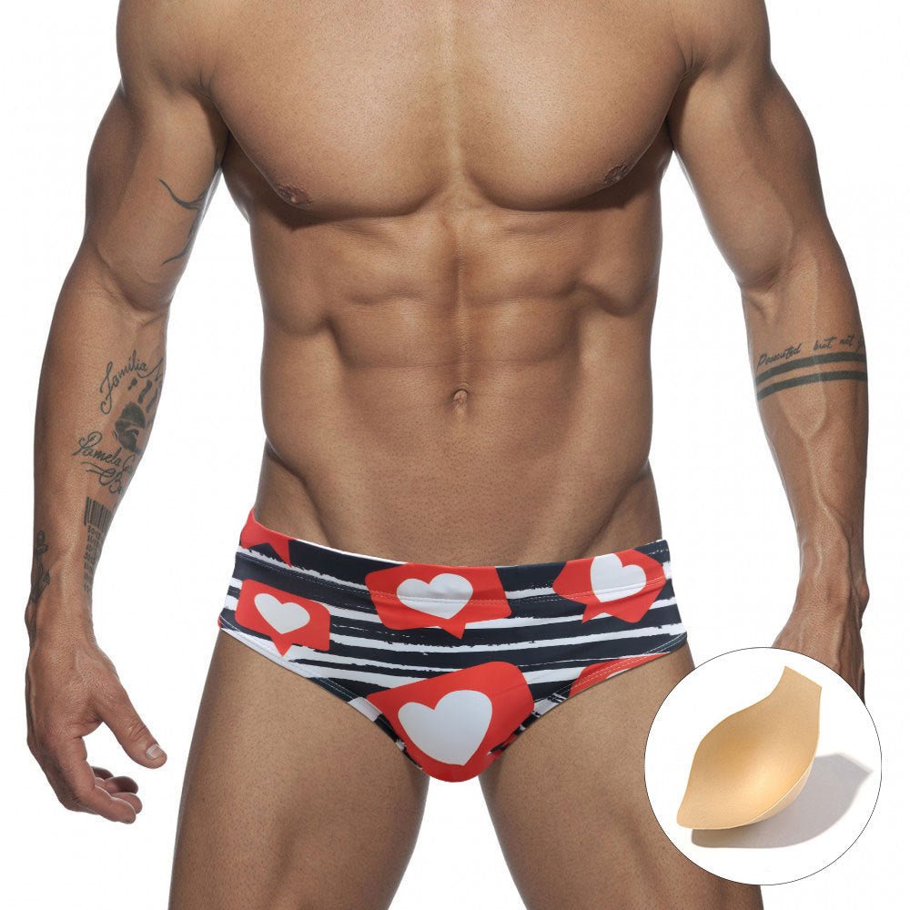 Hearts Swim Briefs | dmunderwear detail image 6