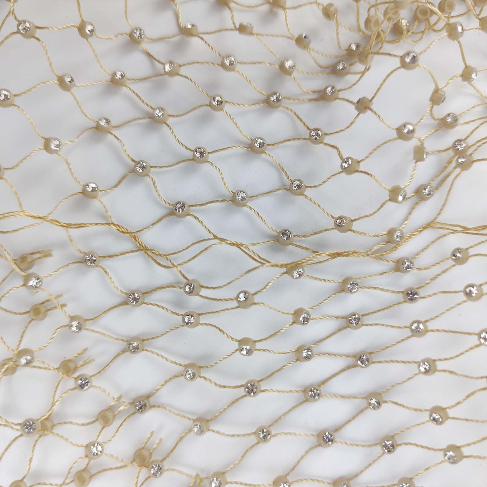 Hollow out fishnet beaded sleeveless square neck see through top | dmunderwear detail image 11