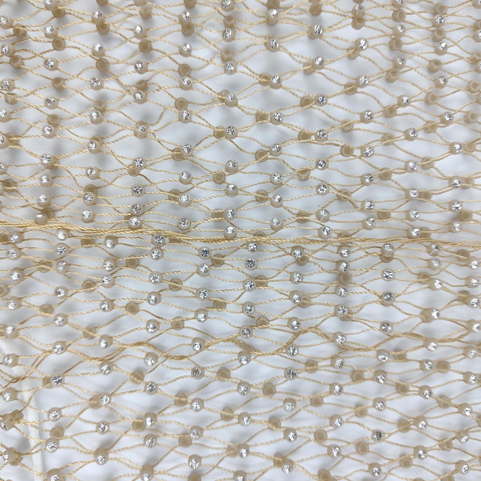 Hollow out fishnet beaded sleeveless square neck see through top | dmunderwear detail image 12