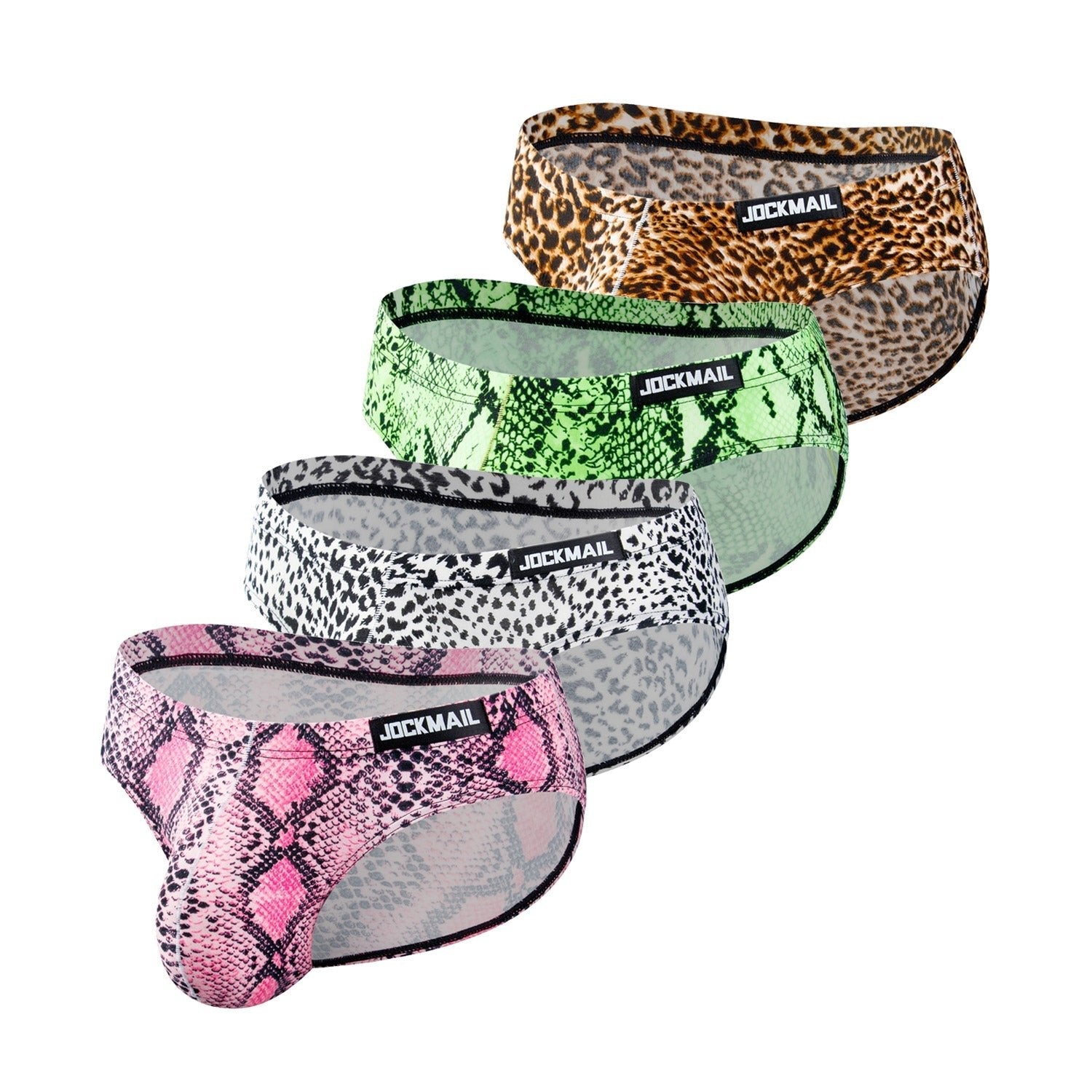 ORVLS Jockmail Animal Print Briefs 4-Pack | dmunderwear