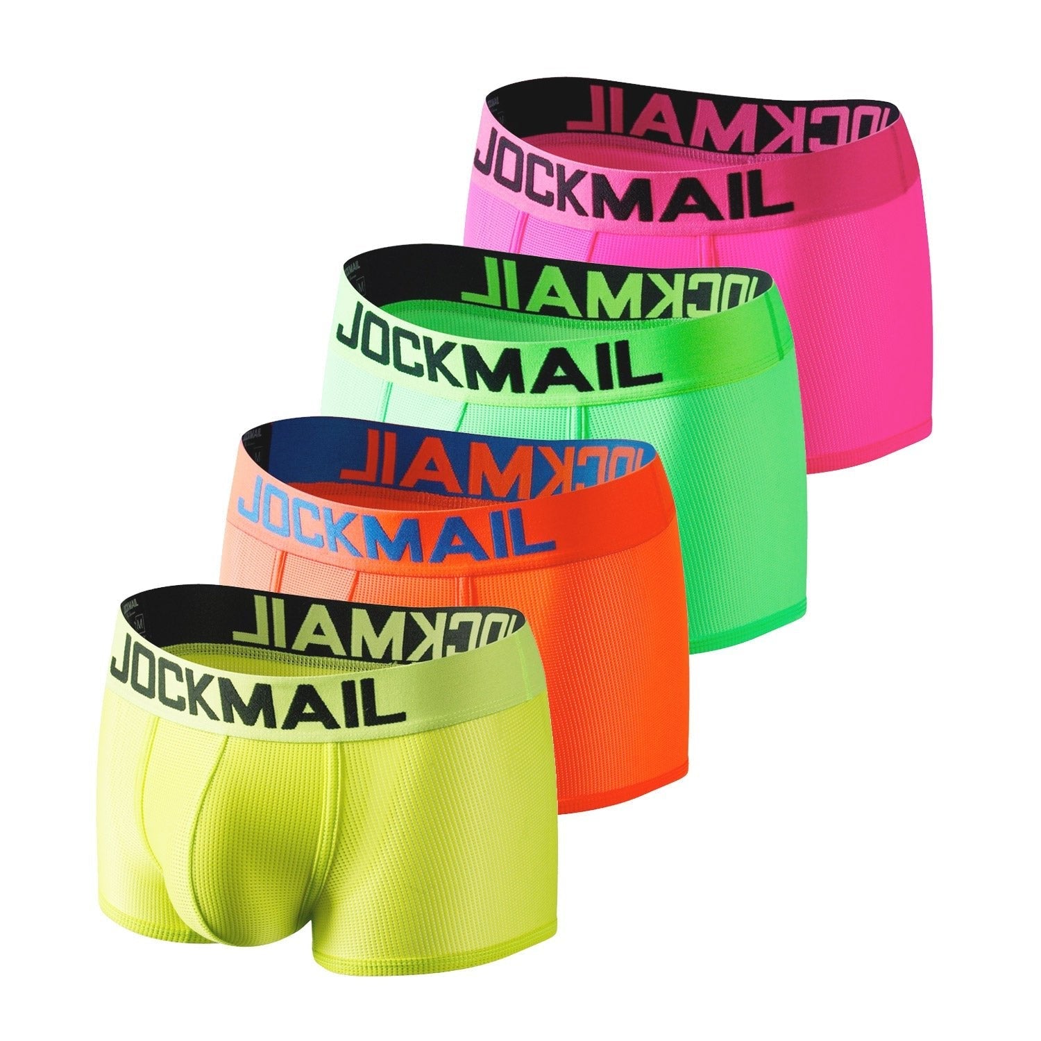 Jockmail Neon Mesh Boxer Briefs 4-Pack | dmunderwear