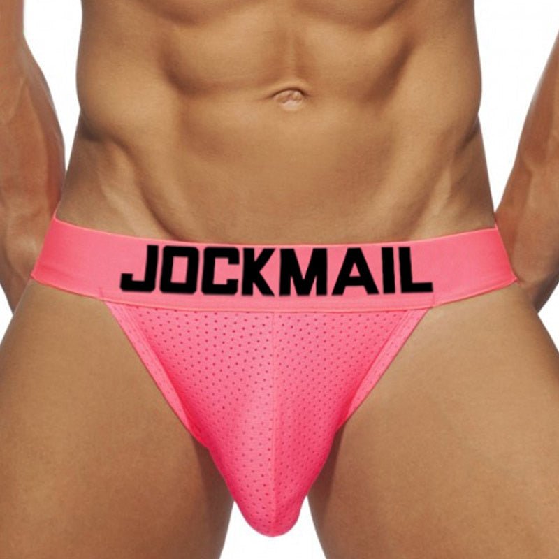 Jockmail Neon Mesh Jockstrap 4-Pack | dmunderwear detail image 4