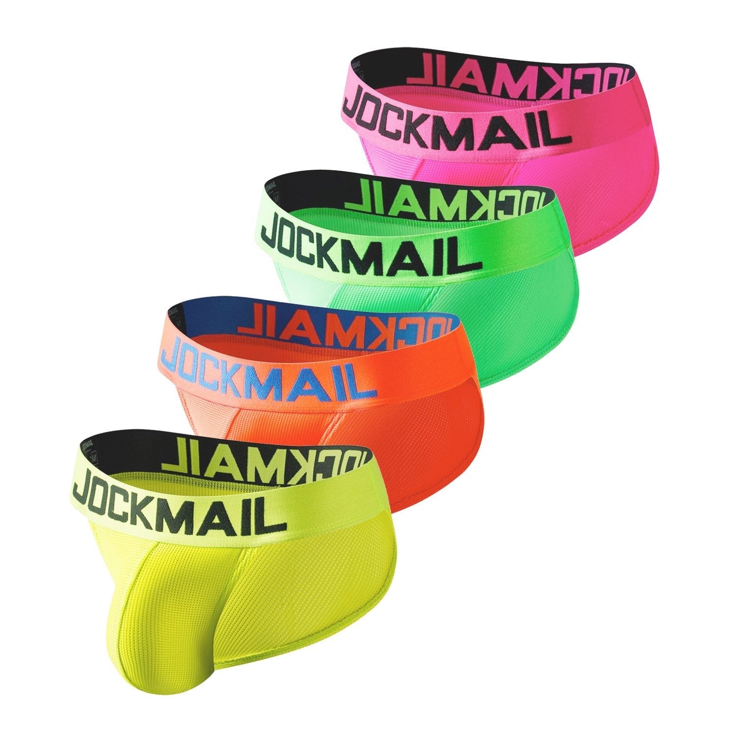 Jockmail Neon Mesh Sports Briefs 4-Pack | dmunderwear