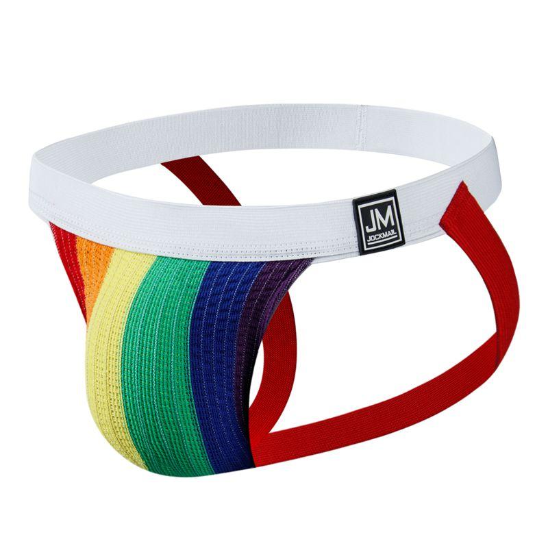 Jockmail Rainbow Pride Jockstrap | dmunderwear detail image 3