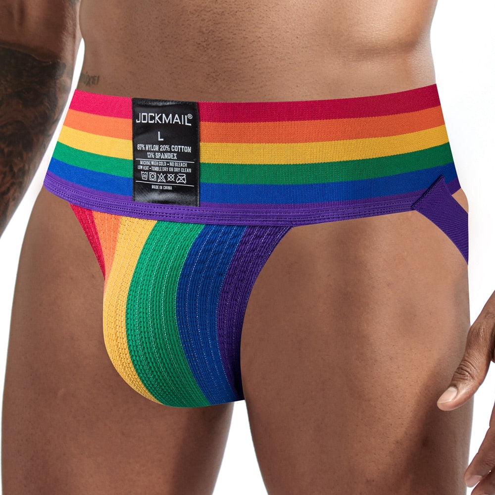 Jockmail Rainbow Pride Jockstrap | dmunderwear