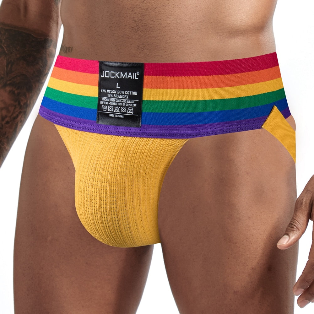 Jockmail Rainbow Pride Jockstrap | dmunderwear detail image 9