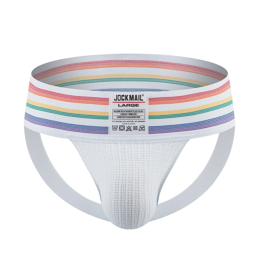 Jockmail Rainbow Pride Supporter Jockstrap | dmunderwear detail image 3