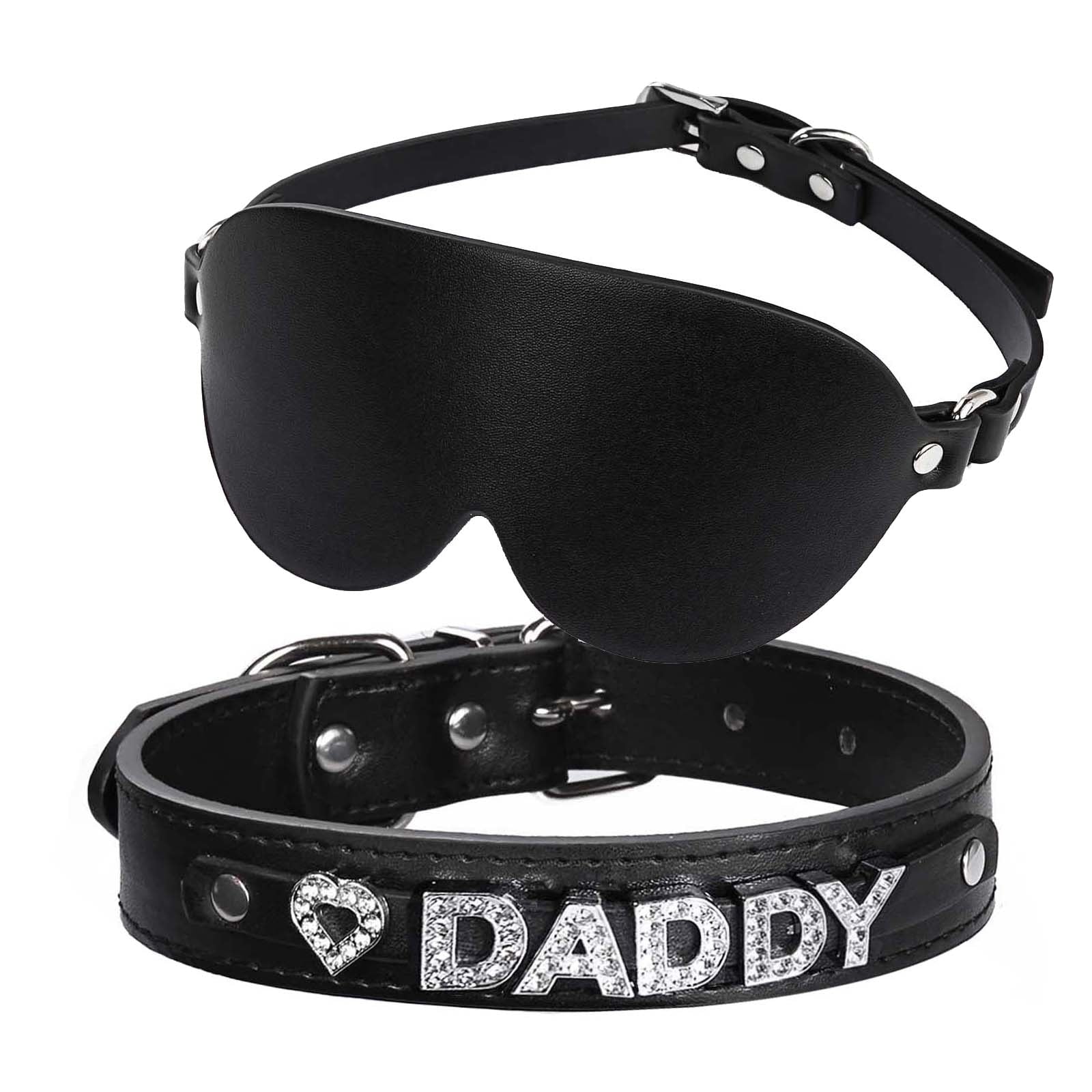 Kinky Eye Mask Blindfold + Collar Choker | dmunderwear detail image 3