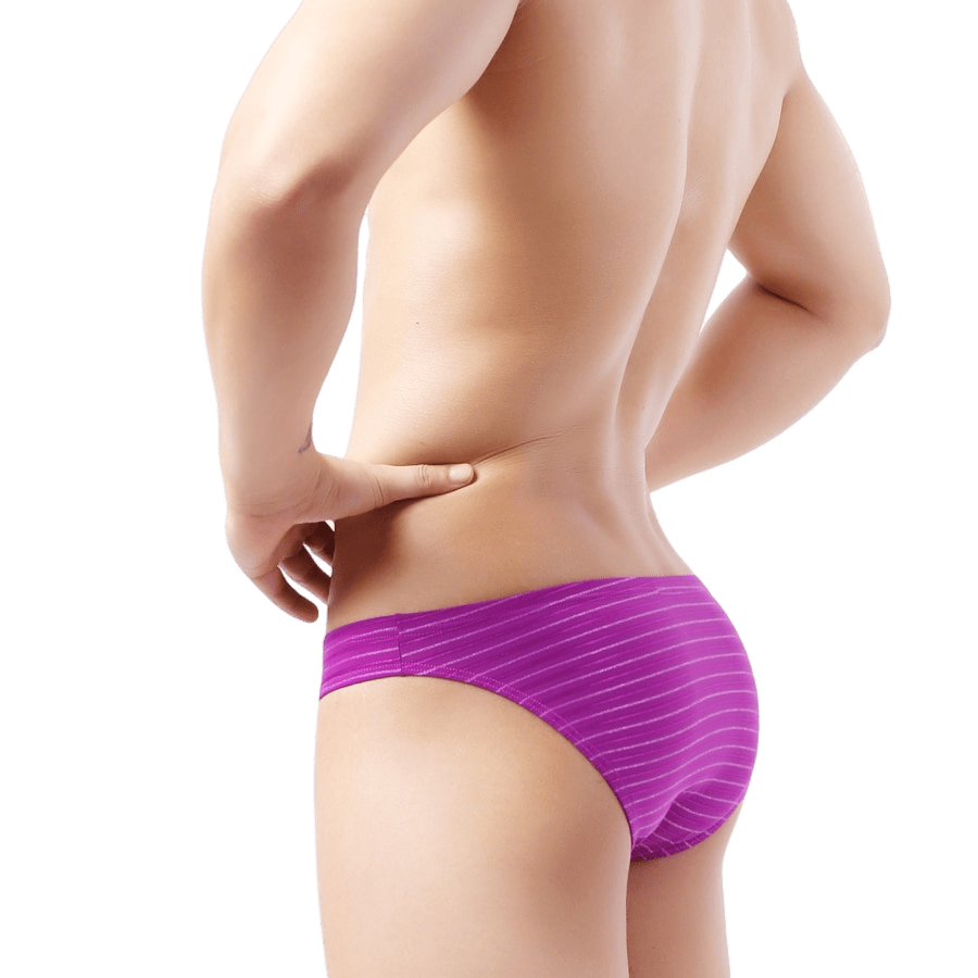 Light Striped Bulge Briefs | dmunderwear detail image 2