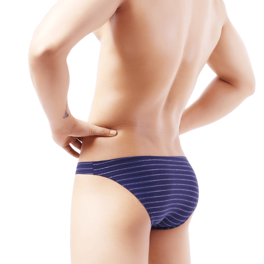 Light Striped Bulge Briefs | dmunderwear detail image 3