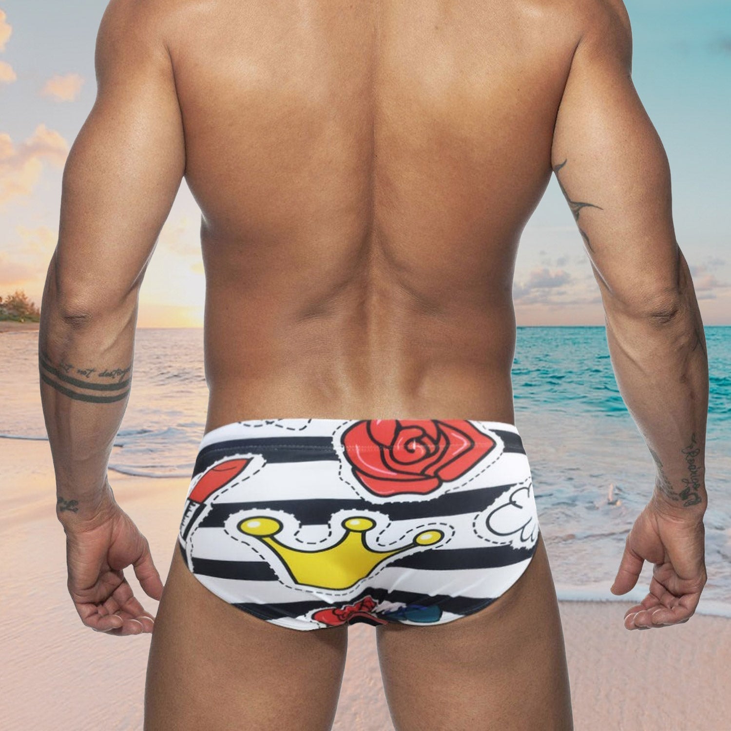 Lips n' Kisses Swim Briefs | dmunderwear detail image 4